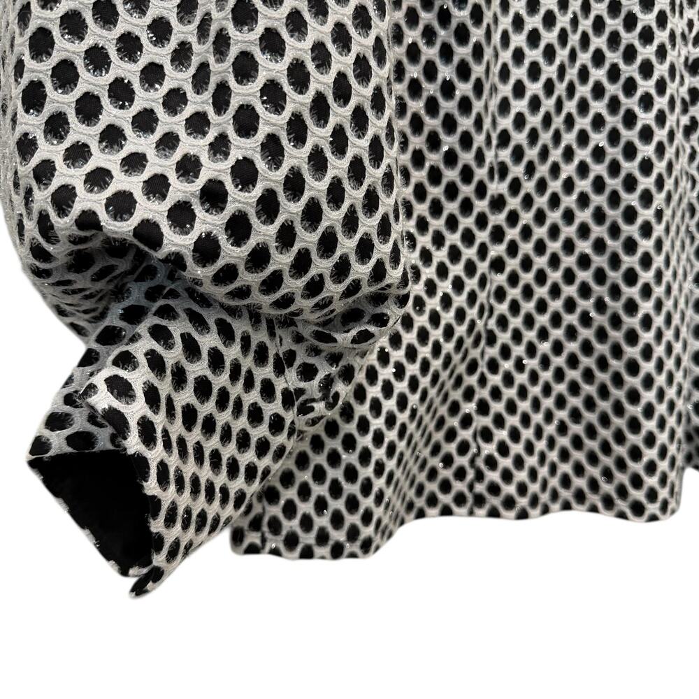 CQ By CQ Blouse Womens Medium Silver Glitter Polka Dot Mock Neck Balloon Sleeve - Picture 5 of 13